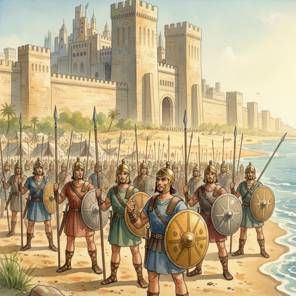 Illustration for: Troy's Imposing Walls